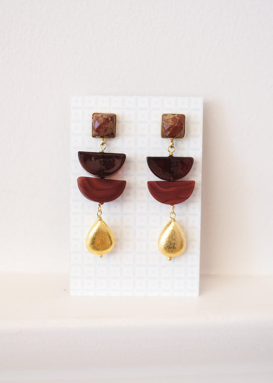 Oorstekers met jaspis en Muranoglas