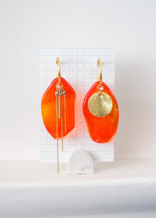 Oorhangers met oranje Murano schijfje