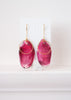 statement oorhangers met fuchsia muranoglas