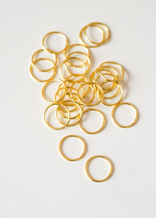 Open ringetje verguld, 13 mm