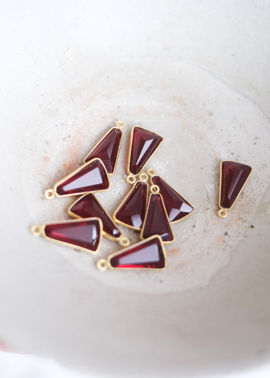 Hanger waaier granaat, verguld