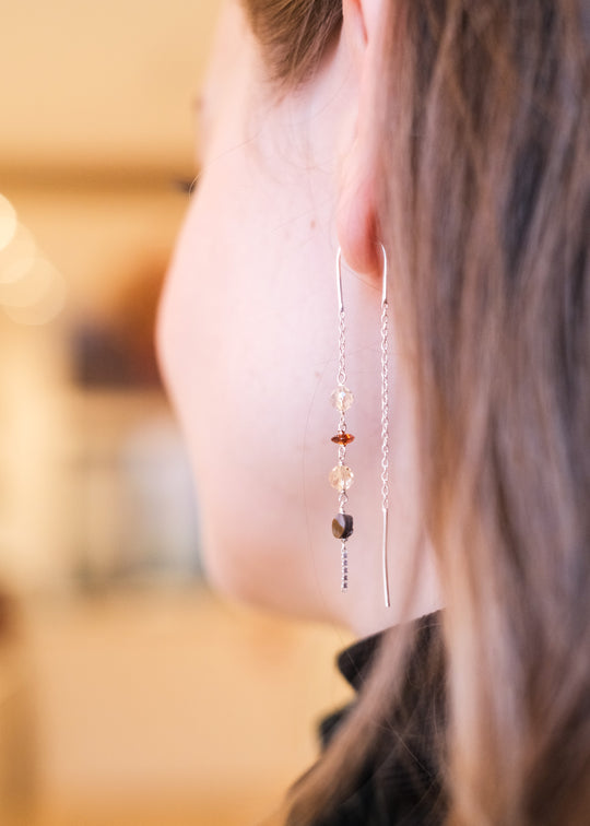 Zilveren oorstekers met edelsteentjes