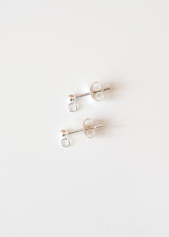 Oorsteker met bolletje, sterling zilver