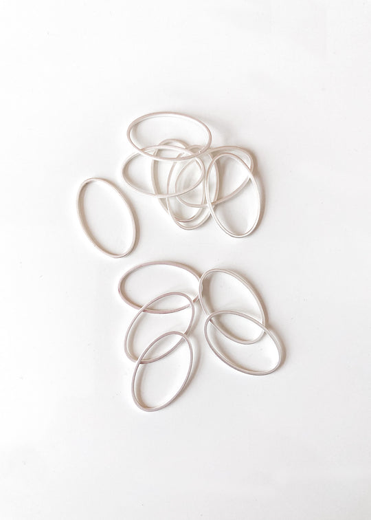 Schakel ovaal mat zilver, klein