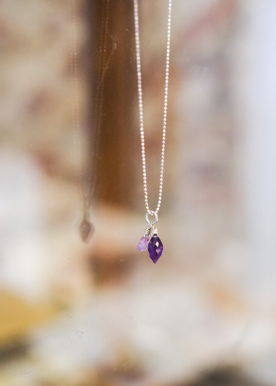 Zilveren halsketting met amethist