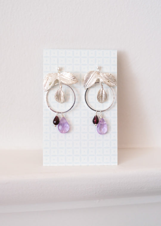 Zilveren oorstekers met blaadjes