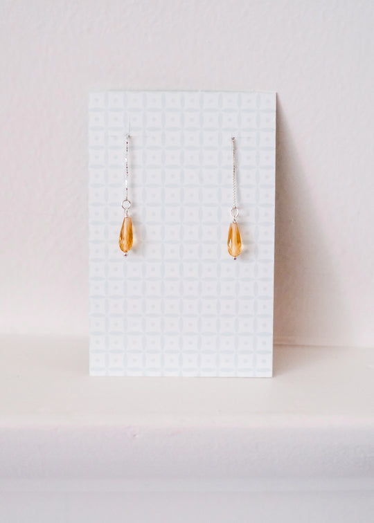 Zilveren oorstekers met citrine