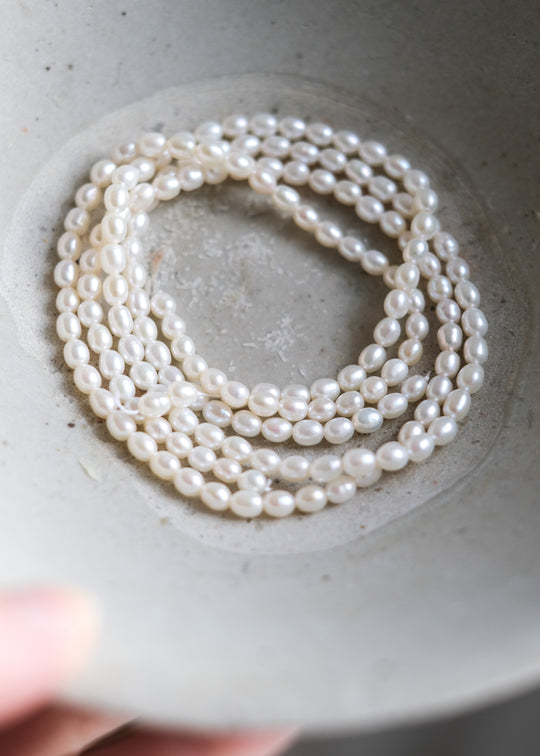 Snoer zoetwaterparels, ronde ovaal