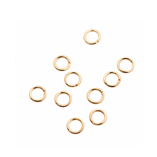 Open ringetje verguld koper, 5 mm