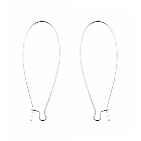 Oorhaak gesloten lang verzilverd