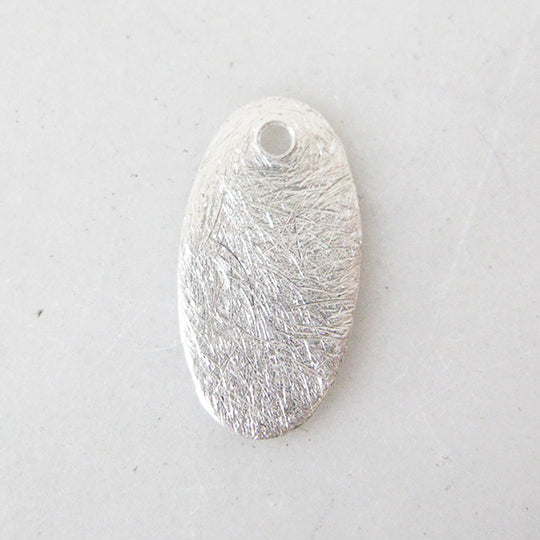 Hanger ovaal geborsteld zilver