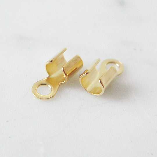 Lederklem goudkleurig, 4 mm