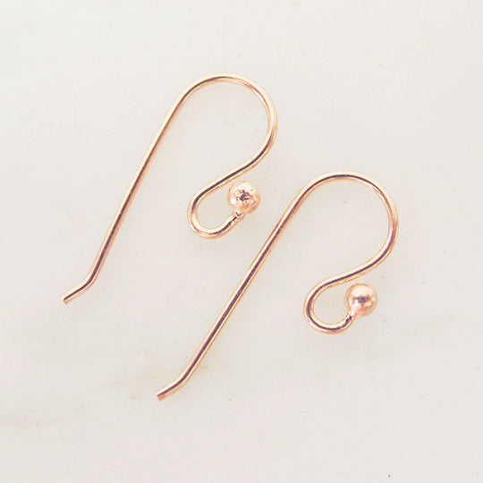 Klassieke oorhaak roze verguld met bolletje