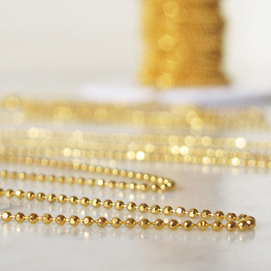 Bolletjesketting verguld superfijn