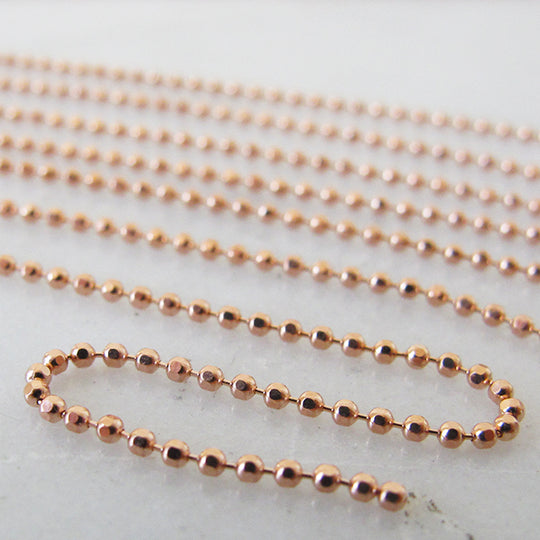 Bolletjesketting rose verguld superfijn