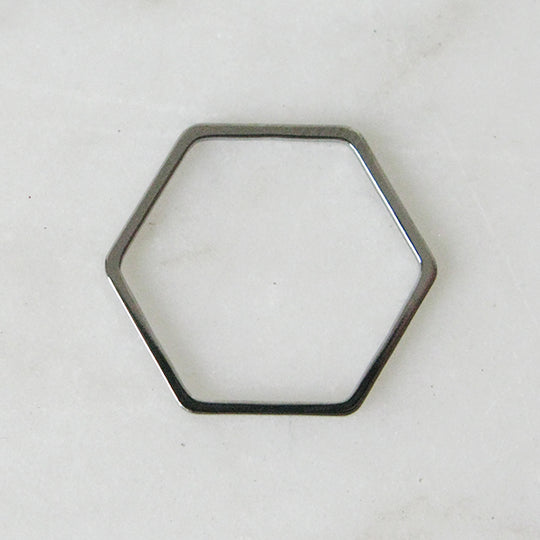 Tussenstuk hexagoon Black rhodium