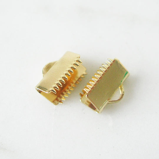 Platte veterklem 10mm goudkleurig