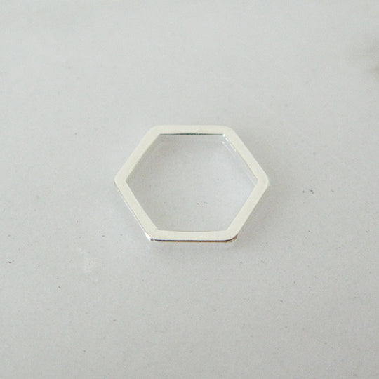 Tussenstuk hexagoon mini zilver