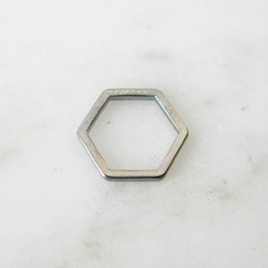 Tussenstuk hexagoon mini black rhodium
