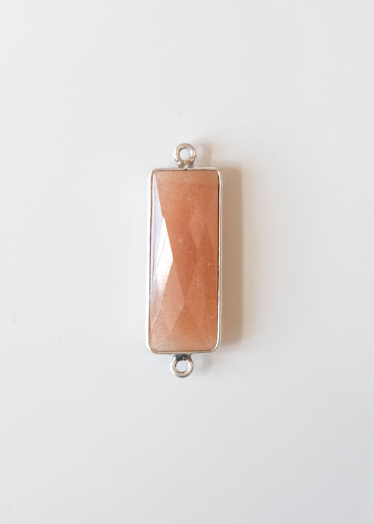 Link baguette maansteen, zilver