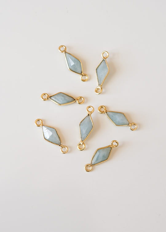 Link kite aquamarijn, verguld