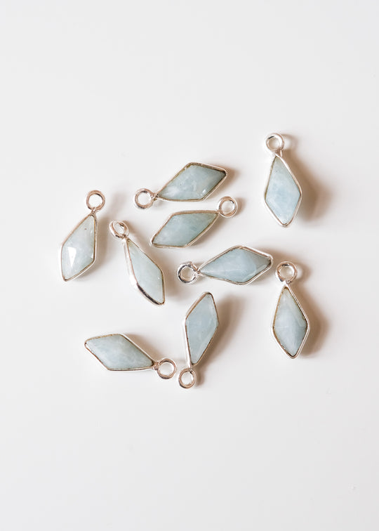 Bedel kite aquamarijn, zilver