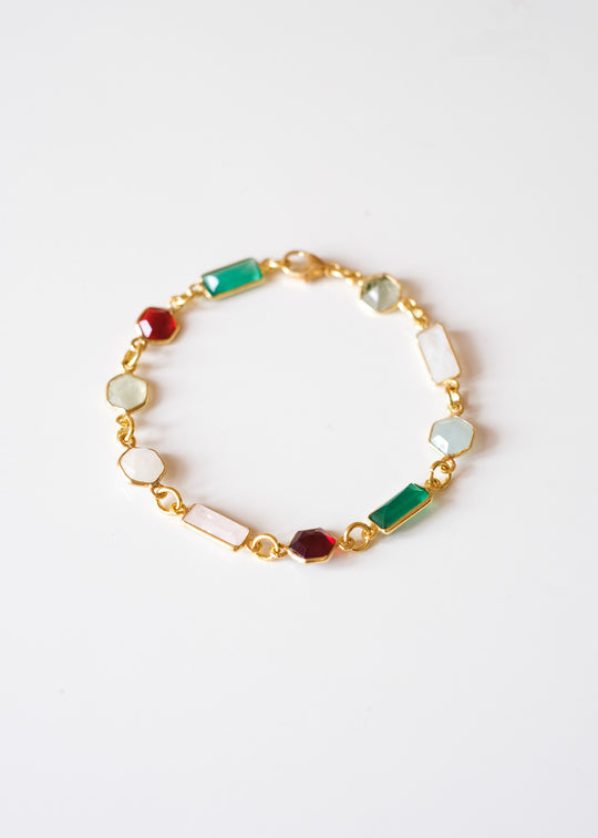 Armband met stenen in kastjes