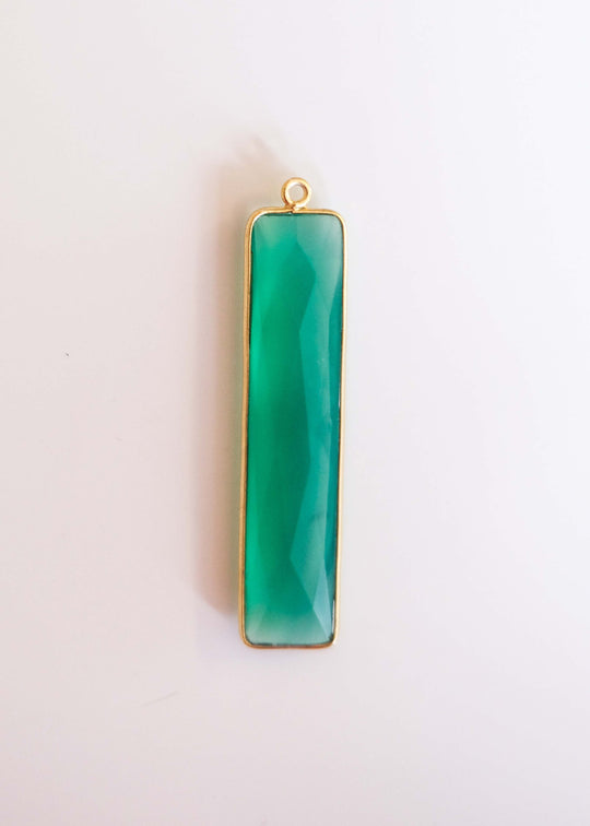 Hanger groene onyx, verguld