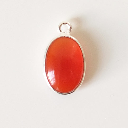 Bedel ovaal carneool zilver