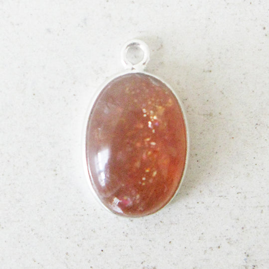 Bedel ovaal zonnesteen zilver