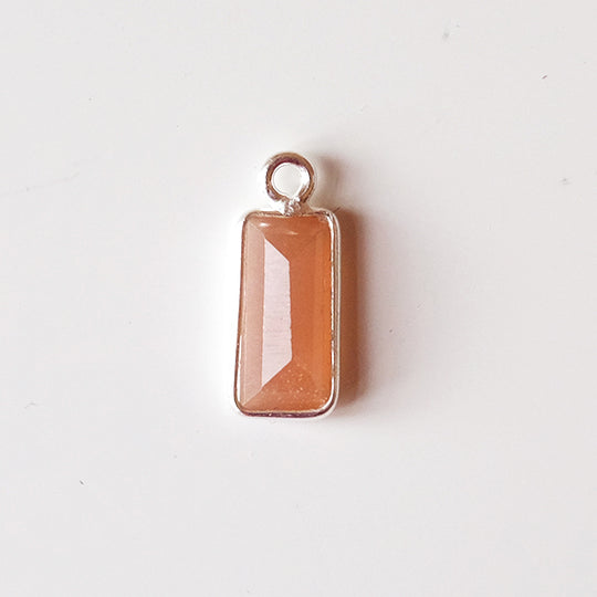 Bedel baguette maansteen, zilver