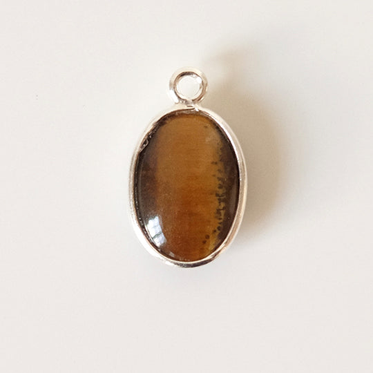 Bedel ovaal tijgeroog zilver