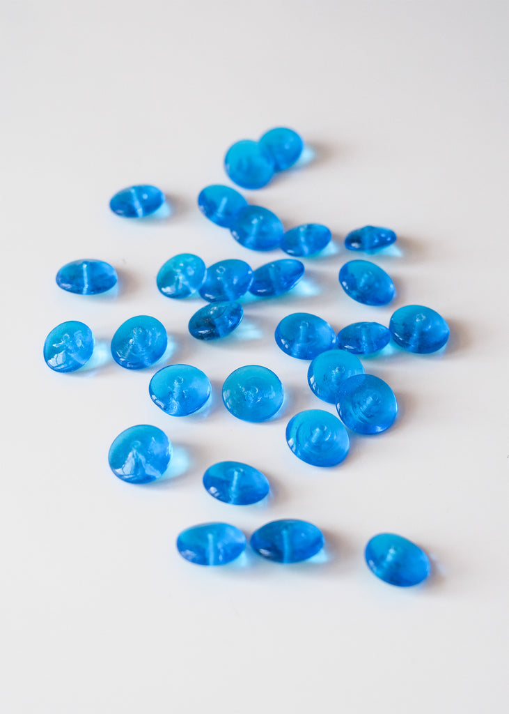 blauwe schijfjes kralen vintage muranoglas