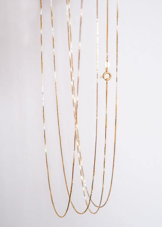 Box chain ketting met slot, verguld