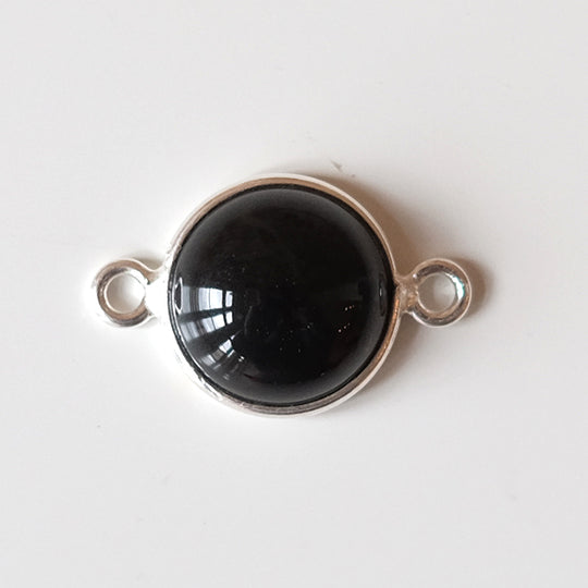 Link cabochon onyx, zilver