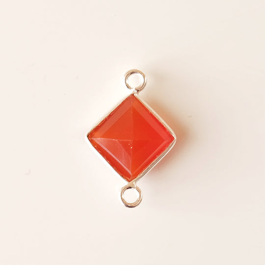 Link ruitje carneool, zilver