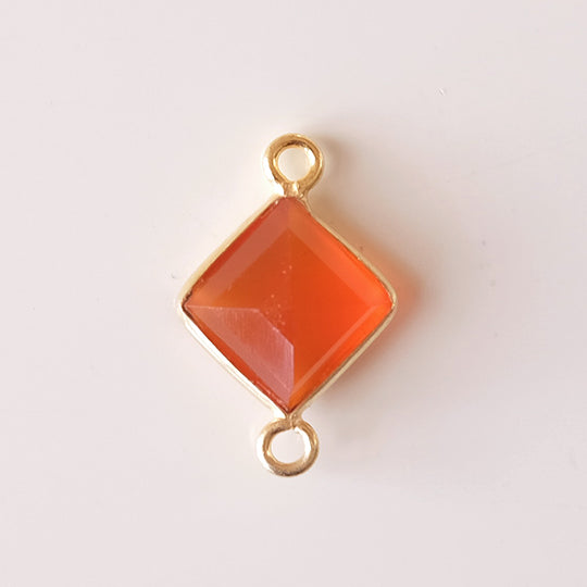 Link ruitje carneool, verguld