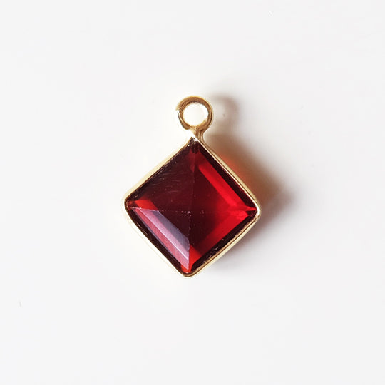 Bedel ruitje granaat, verguld