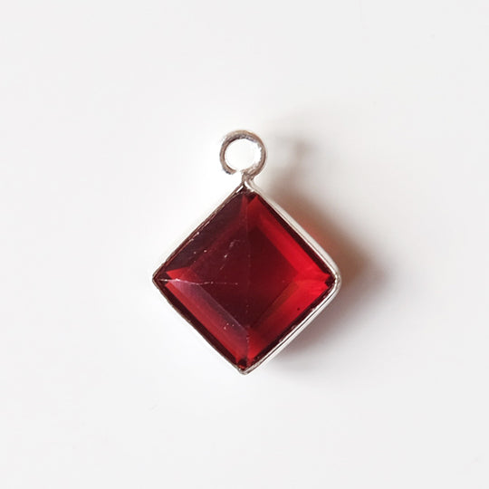 Bedel ruitje granaat, zilver