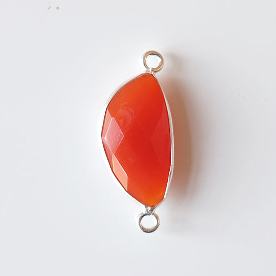 Link halve maan carneool, zilver