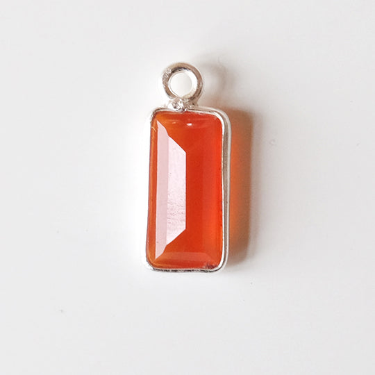 Bedel baguette carneool, zilver