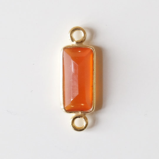 Link baguette carneool, verguld