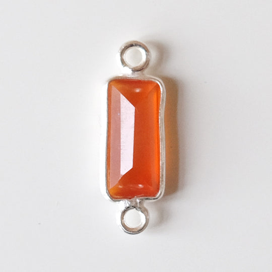 Link baguette carneool, zilver