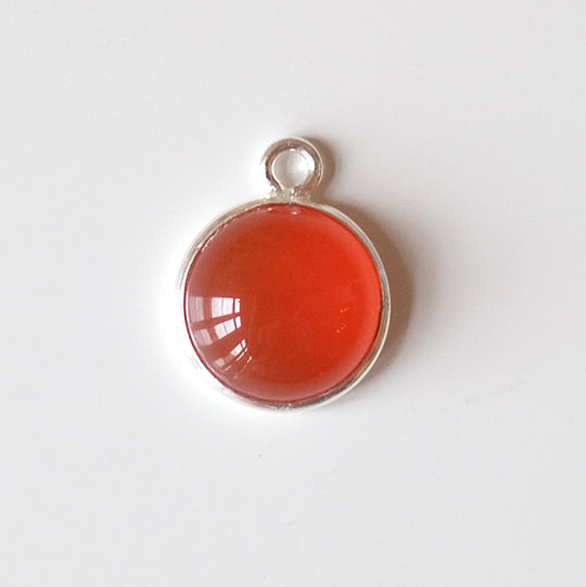 Bedel cabochon carneool, zilver