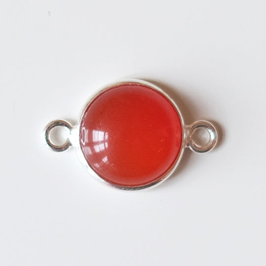Link cabochon carneool, zilver