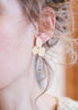 chique oorstekers in mat goud met rutielkwarts