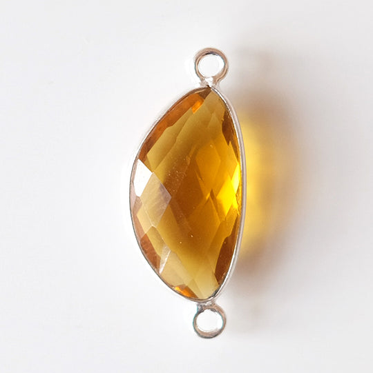 Link halve maan citrine, zilver