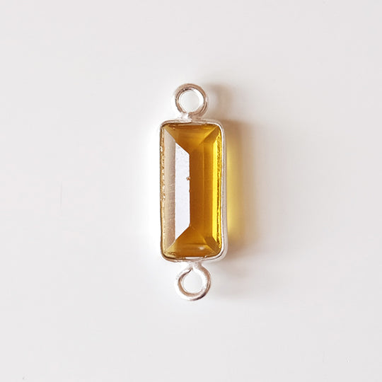 Link baguette citrine, zilver