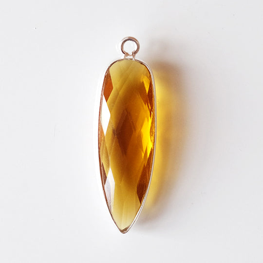 Hanger traan citrine, zilver