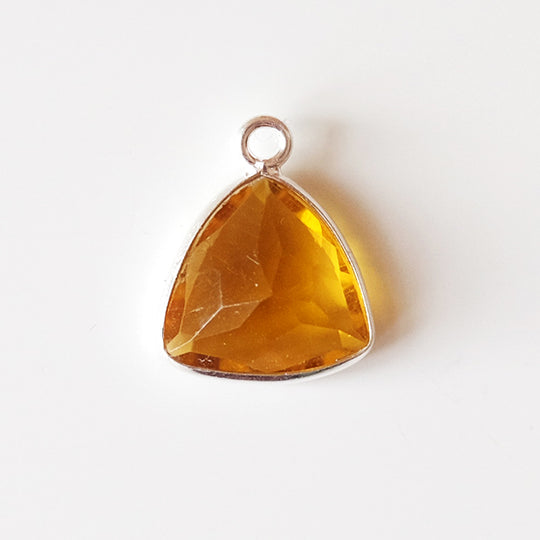 Bedel driehoek citrine zilver